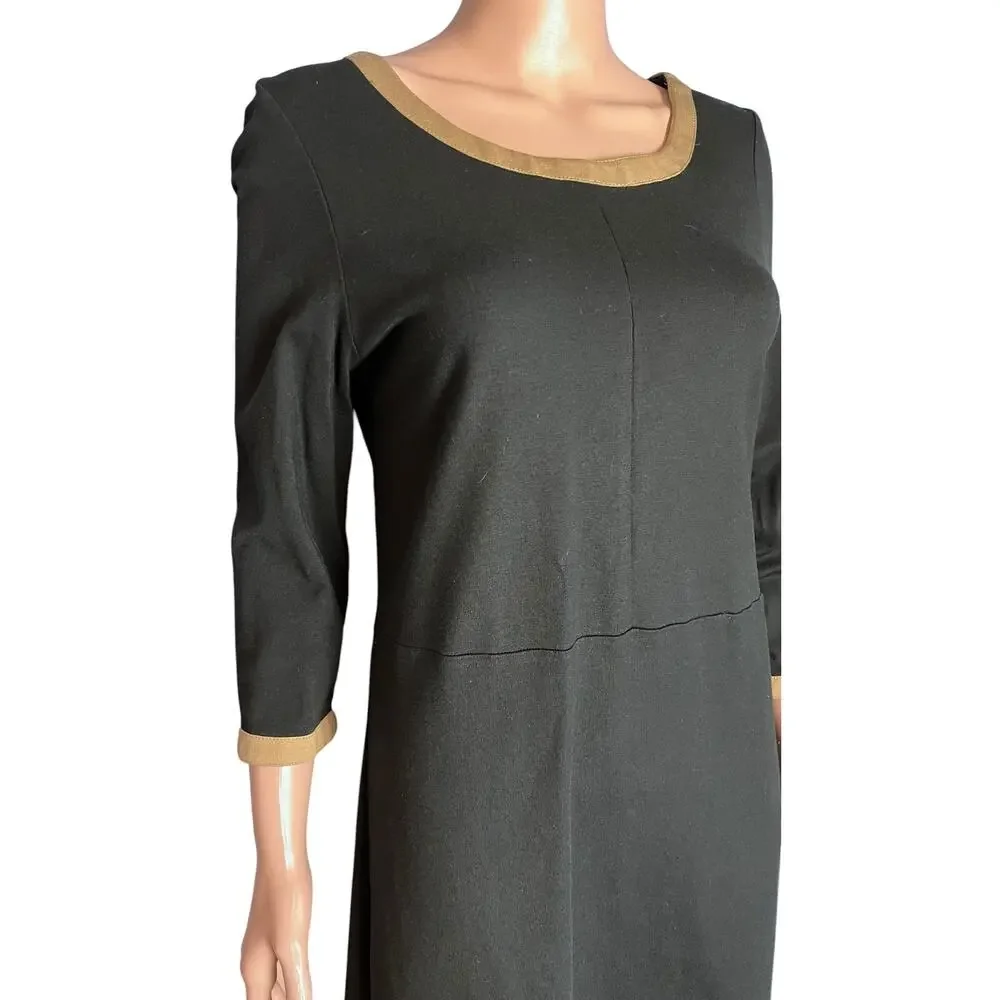 J. Jill Ponte Knit A-Line Dress Medium Career Wear Business Professional Office